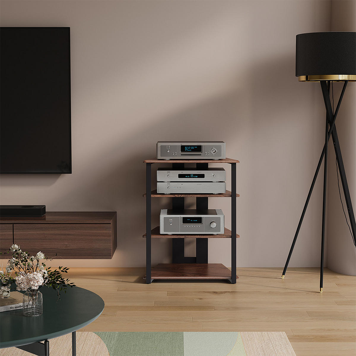 ÚLOŽNÁ POLICE Tonar Rustikální dub/černá - divoký dub, kompozitní dřevo (61/78/53cm) - Vicco