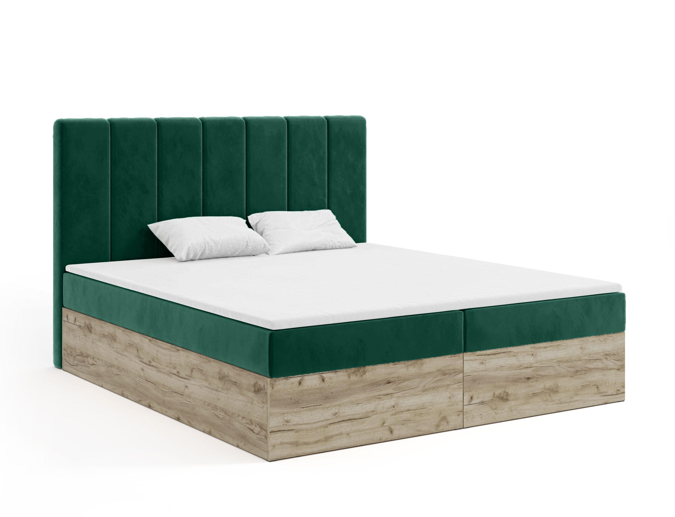 BOXBETT Doppelbett Jessen 180x200 cm Dunkelgrün - Dunkelgrün, Textil (180/200cm) - Fedve