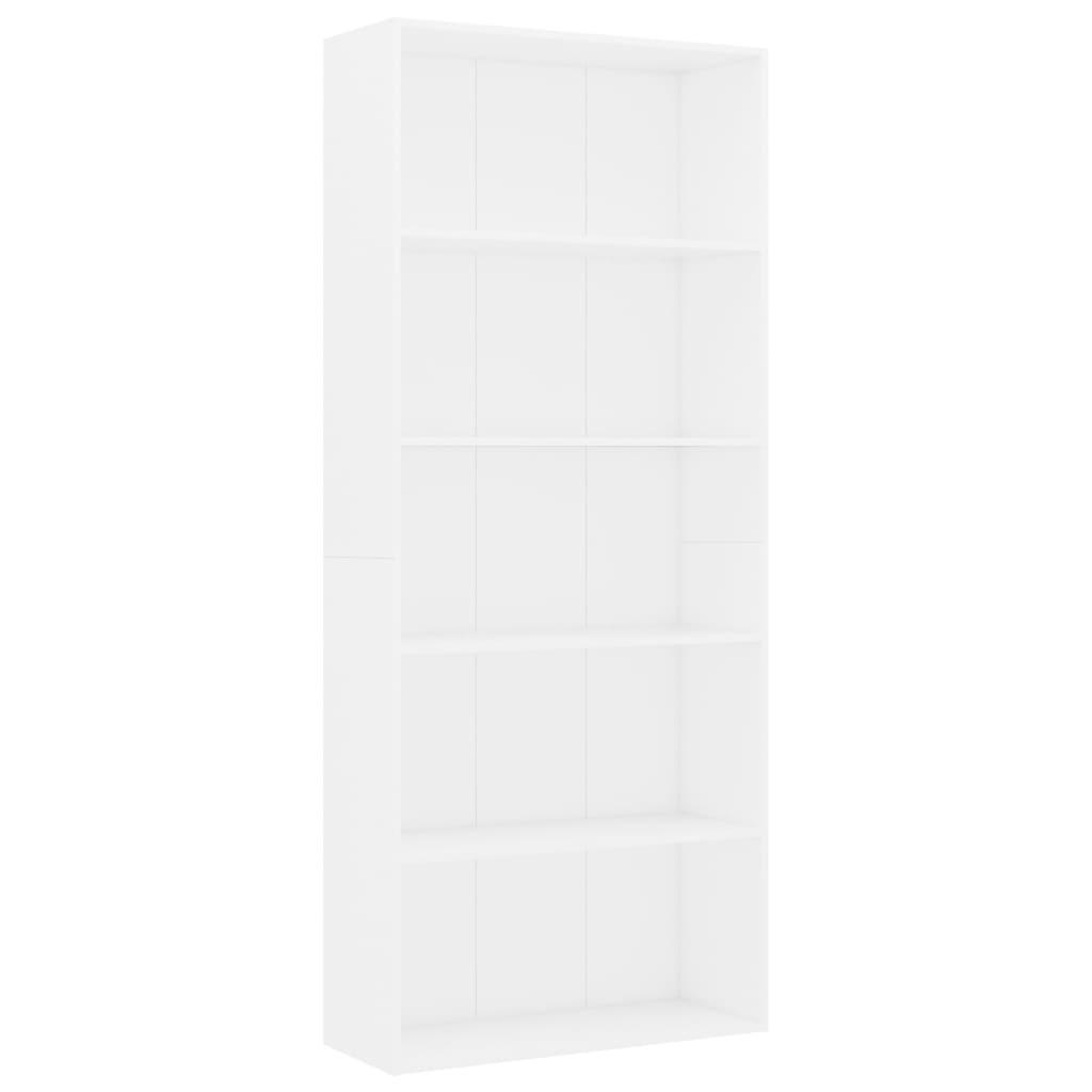 vidaXL Bücherregal Weiß 80x189x30 cm