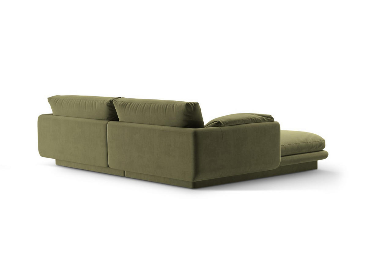 ECKSOFA rechts Torino aus Samt hellgrün 3 Sitzplätze - Hellgrün, Textil (170/220cm) - Micadoni