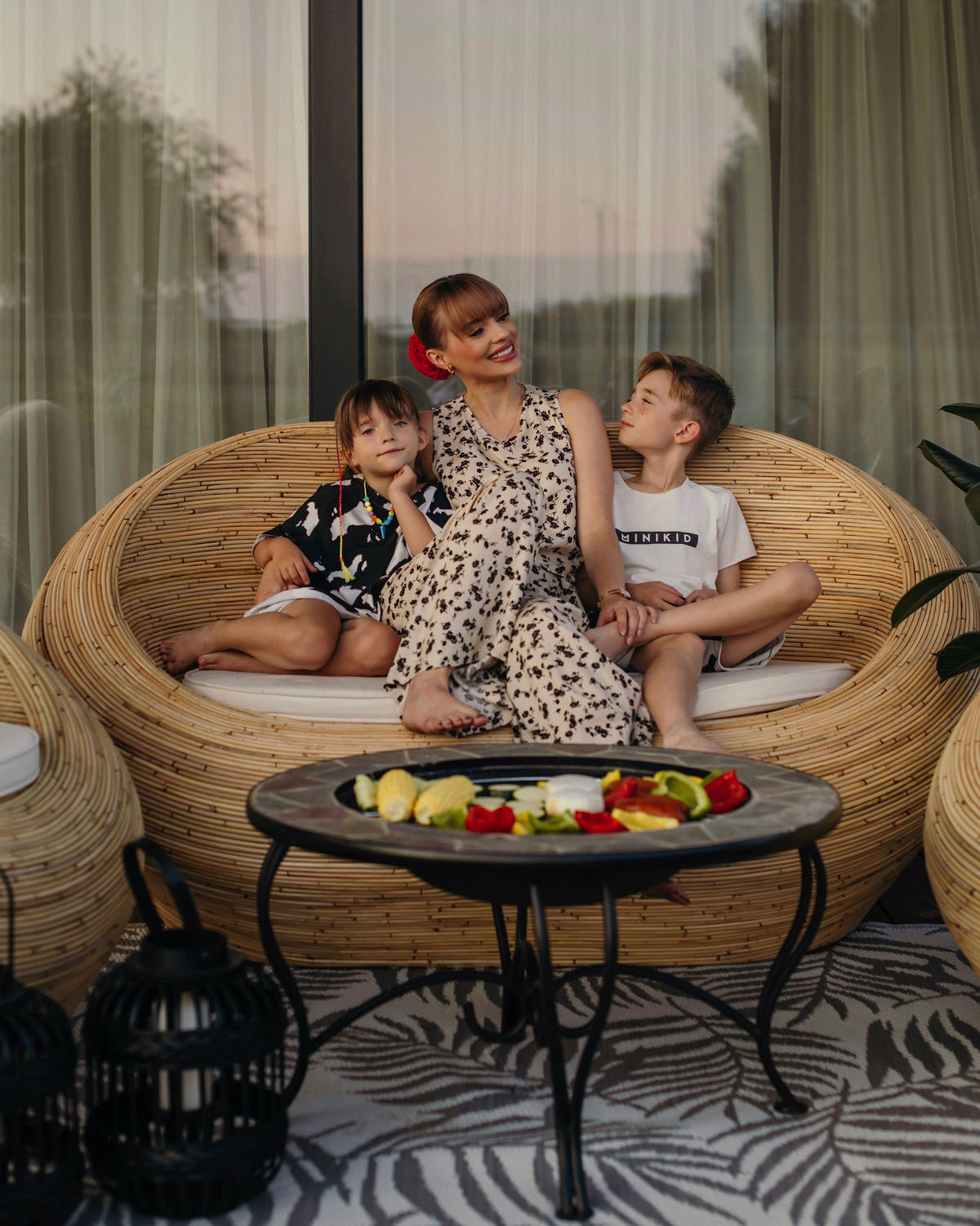 LOUNGE set 3-teiling ratan natural Maiori - bej/culoare naturală, materiale naturale (110/110/180cm) - Beliani