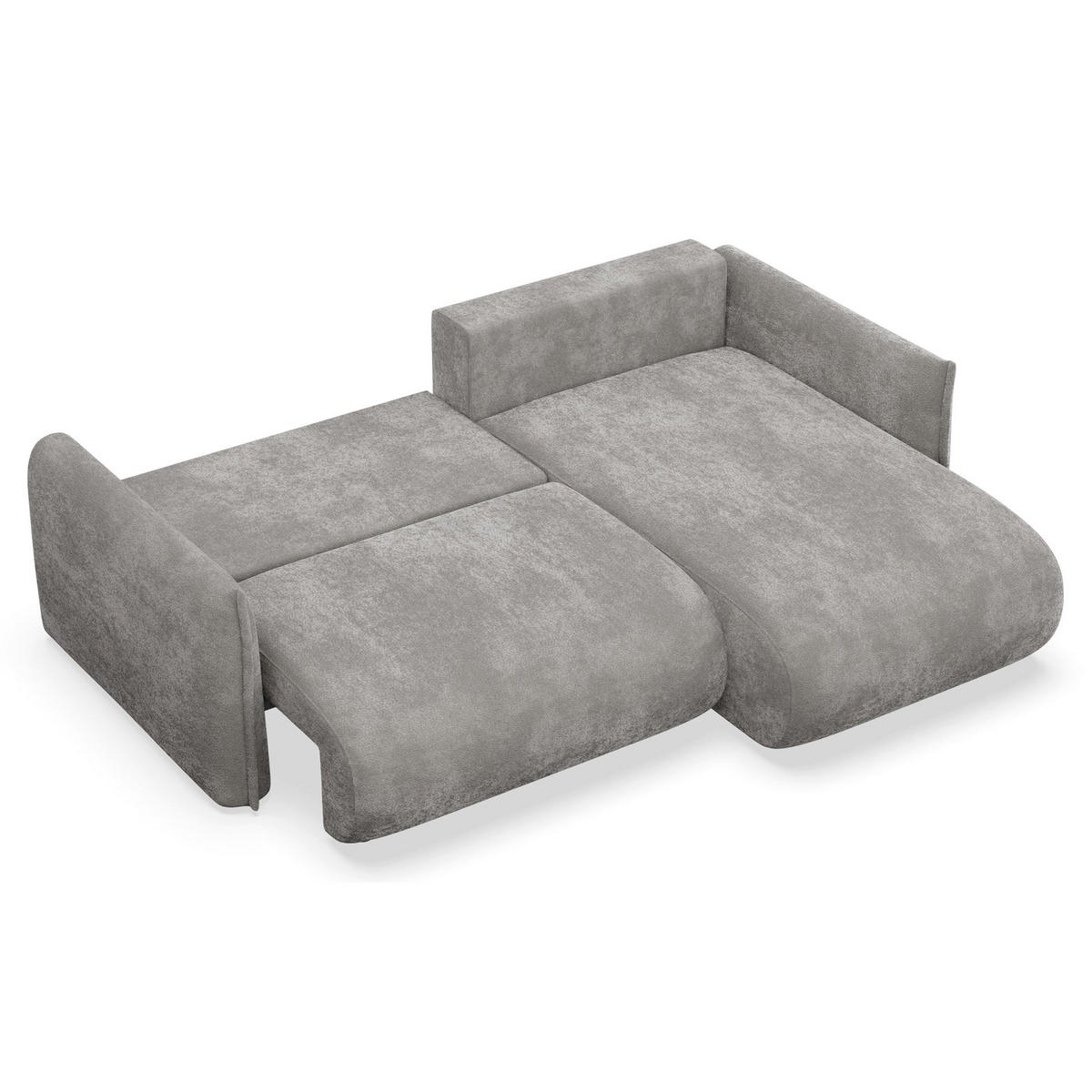 ROHOVÁ SEDAČKA Cushi, pravý roh, šedá žinylka - šedá/černá, textil/plast (183/252cm) - Selsey