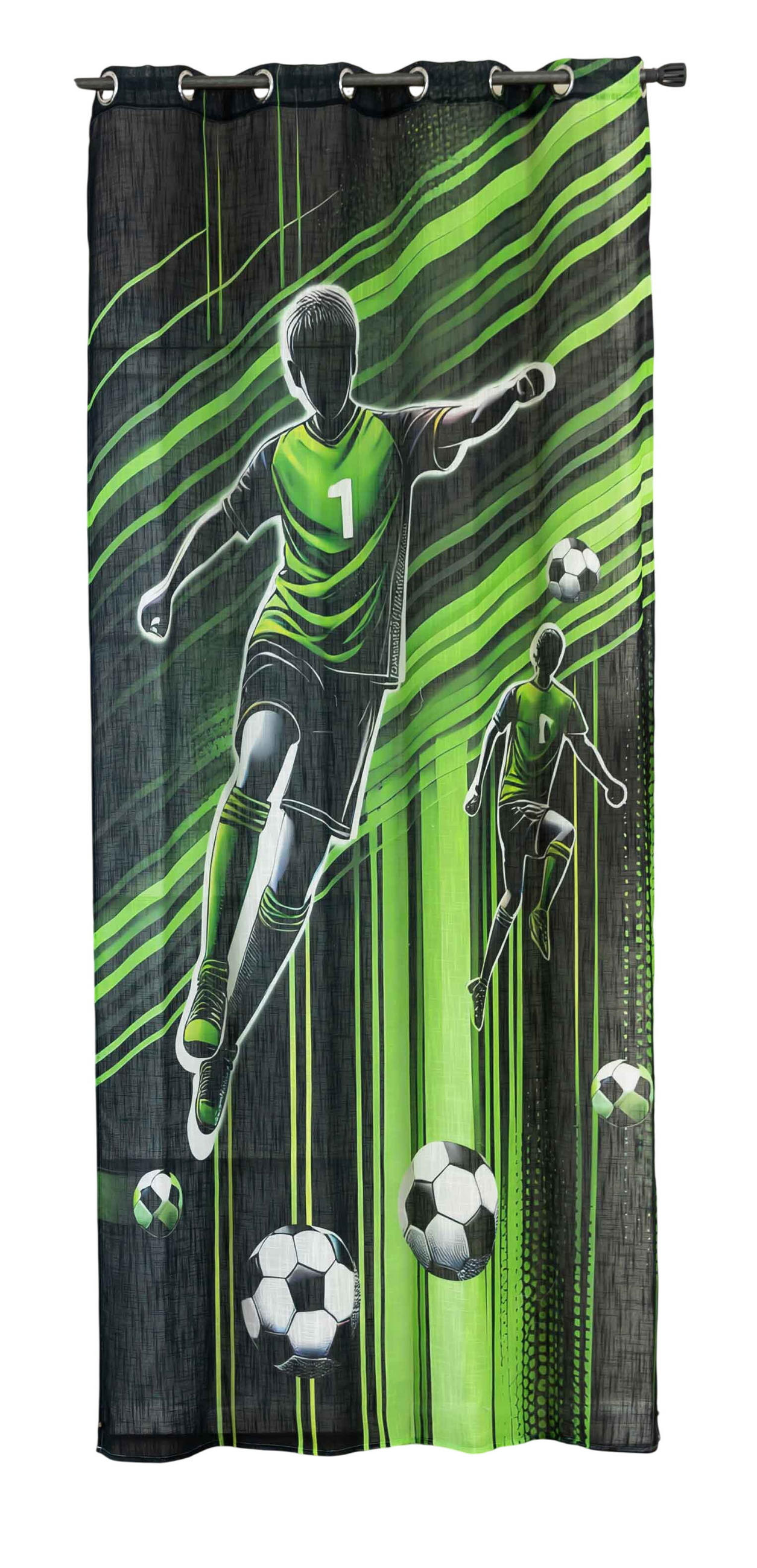 VORHANG SEOUL HxB 245x140 cm Fußballer - Hellgrün, Textil (140/245cm) - Gardinenbox