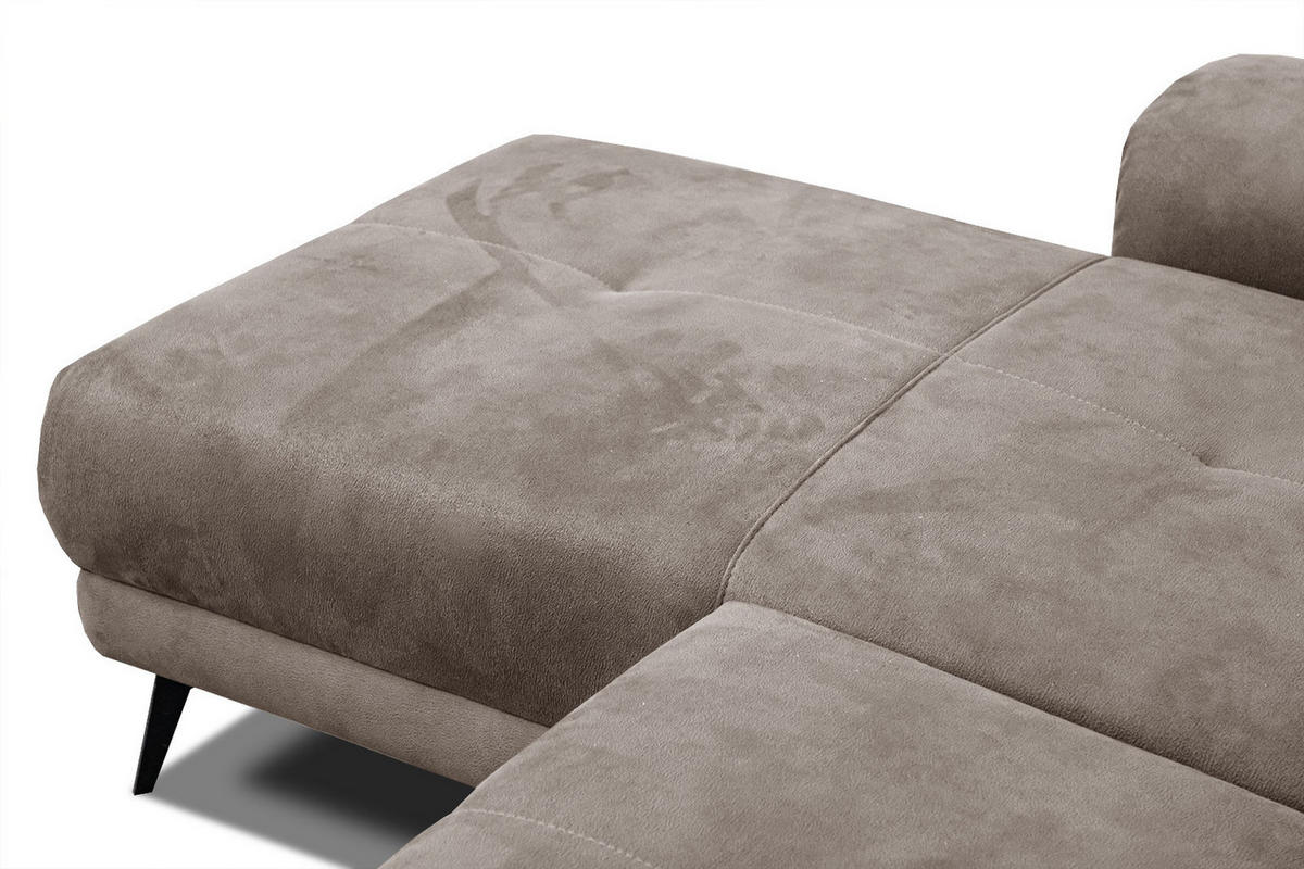 ECKSOFA FIERO 4-Sitzer, beige - Beige/Schwarz, Holzwerkstoff/Textil (158/269cm) - Courtois Laville