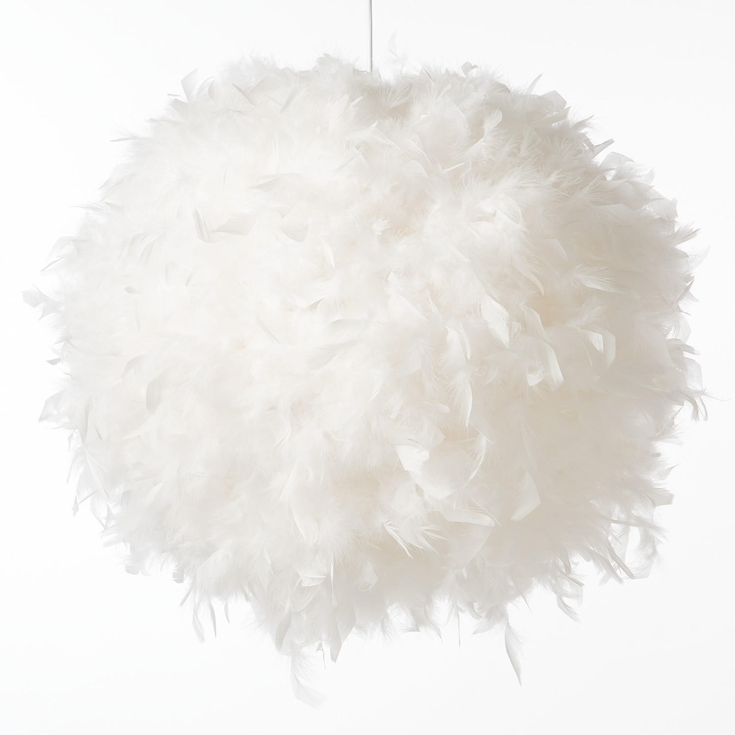 PENDELLEUCHTE - Federn, 1-flammig - Weiß, Naturmaterialien (45/45/145cm) - home24