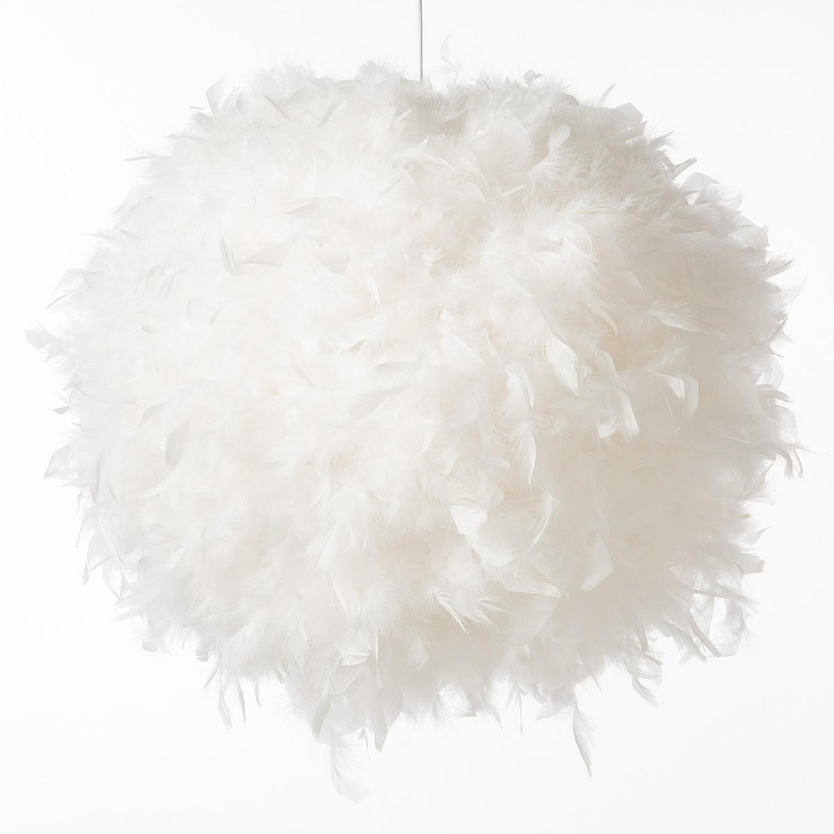 PENDELLEUCHTE - Federn, 1-flammig - Weiß, Naturmaterialien (45/45/145cm) - home24