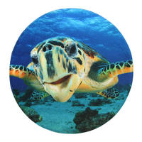 BADTEPPICH rund Schildkröte Ø 80 cm - Blau, Textil (80/80cm) - Sanilo