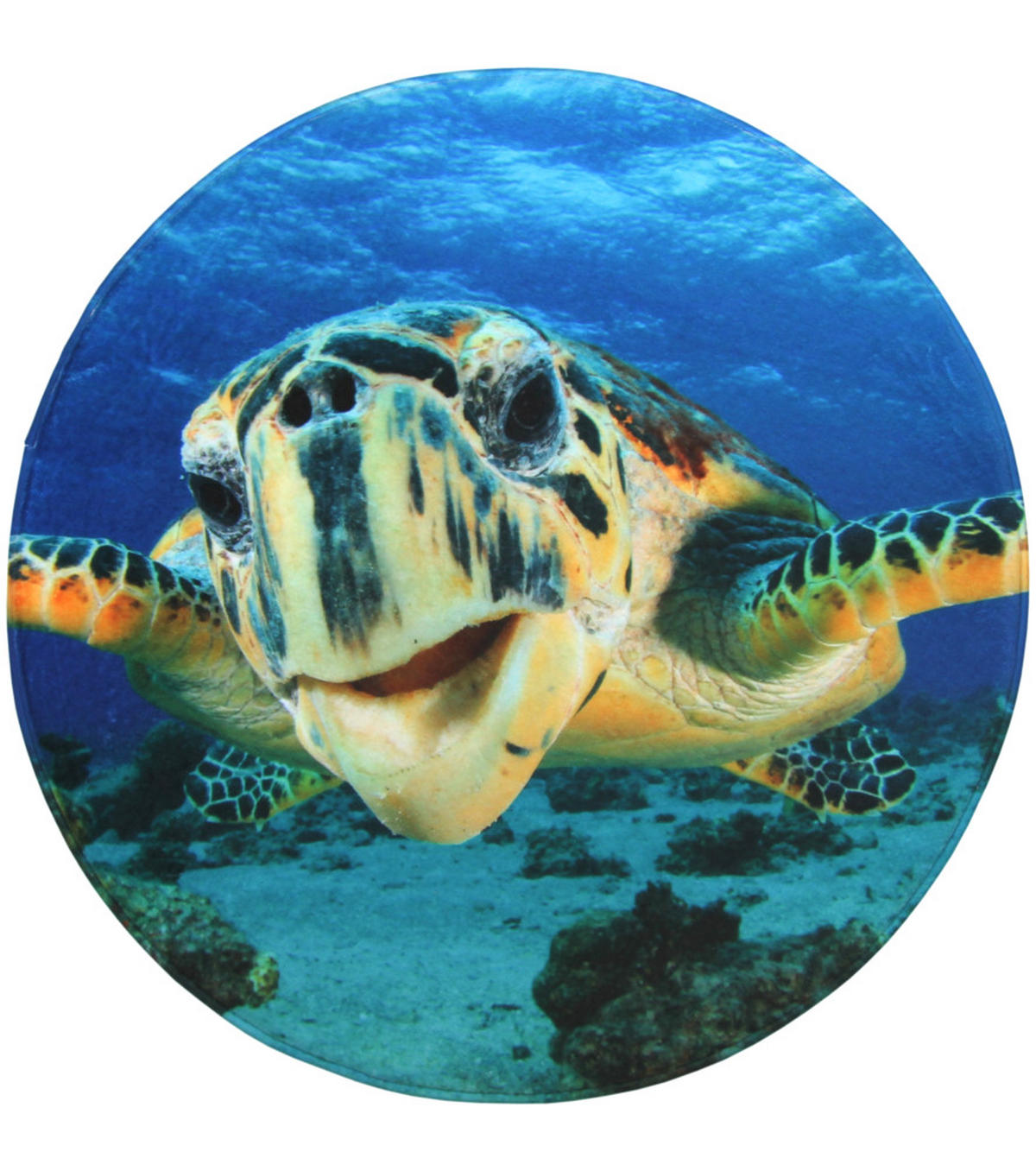 BADTEPPICH rund Schildkröte Ø 80 cm - Blau, Textil (80/80cm) - Sanilo