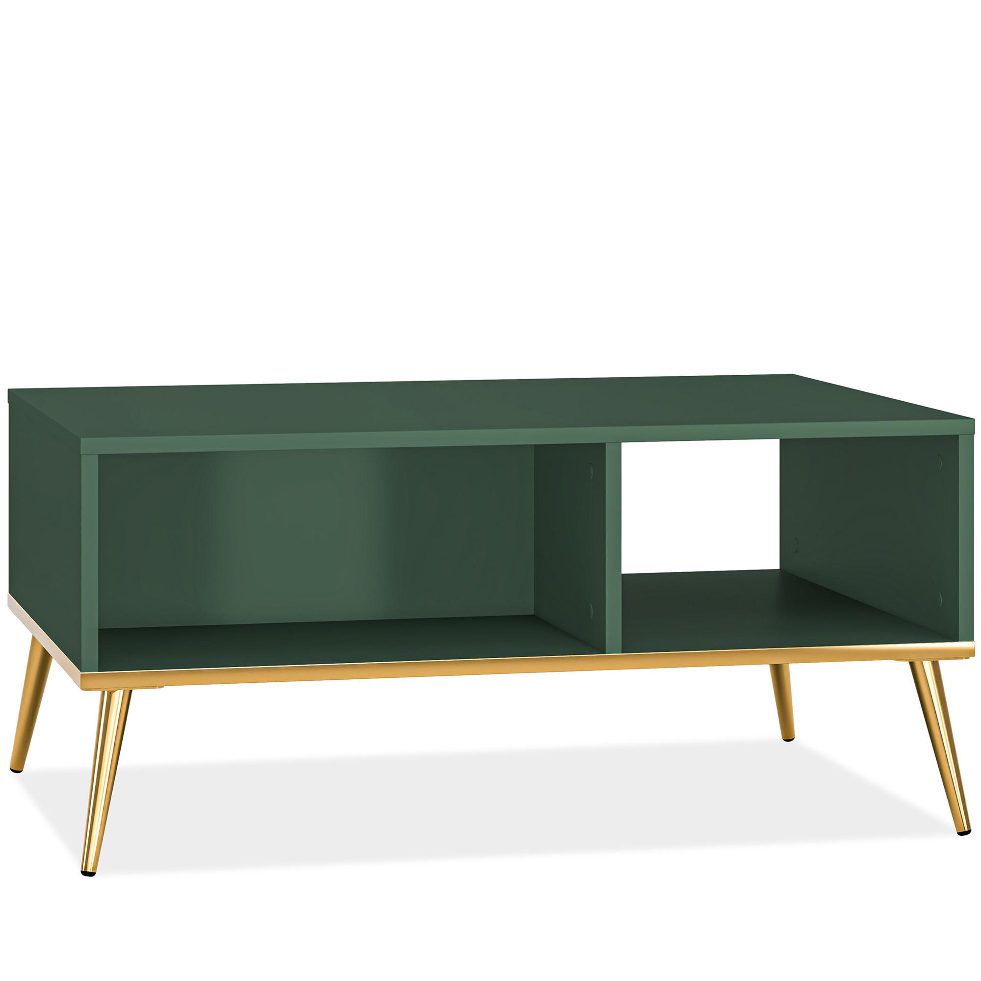 COUCHTISCH ARICIA mit Stauraum, Grün - Grün, Holz (60/90/42cm) - KONSIMO®