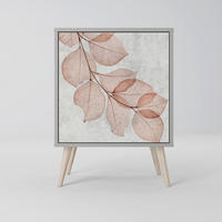 SIDEBOARD AUTUMN FRAGILITY, Grau, 57,5x42x77,5 cm, Schräge Buchenholzfüße - Buchefarben/Multicolor, Holzwerkstoff/Buchenholz (57.5/77.5/42cm) - SpaceRebels