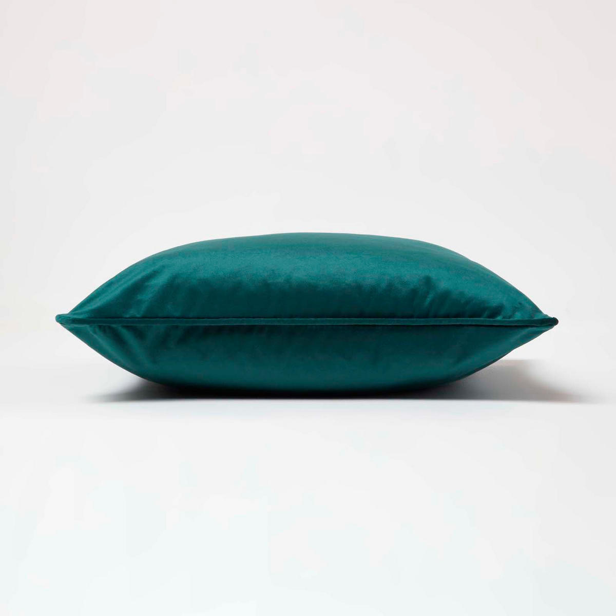 KISSENHÜLLE Samt mit Paspel – dunkelgrün 46/46 cm - Dunkelgrün, Textil (46/46cm) - Homescapes