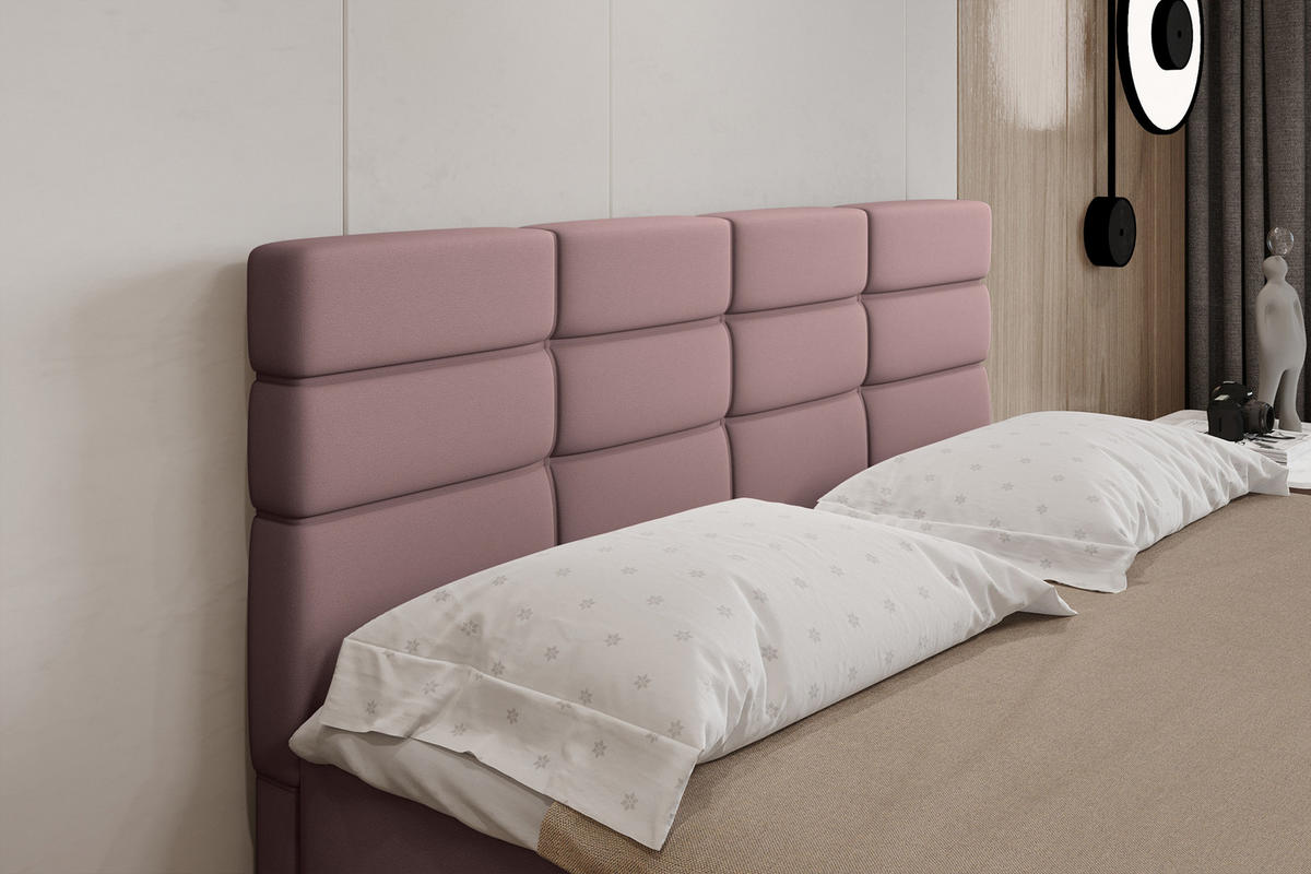 BOXBETT Reve 160 x 200 cm mit Bettkasten und Lattenrost ohne matratze - rosa - Hellgrau, Holz (160/206cm) - Panda Möbel