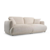 2-SITZER-SOFA Locco Cremefarbe, Zweisitzer Sofa - Creme, Holzwerkstoff (206/83/102cm) - Bettso