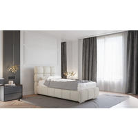 POLSTERBETT Bliss 90 x 200 cm mit Bettkasten und Lattenrost federkernmatratze 18cm - beige - Beige, Holz (90/200cm) - Homesy