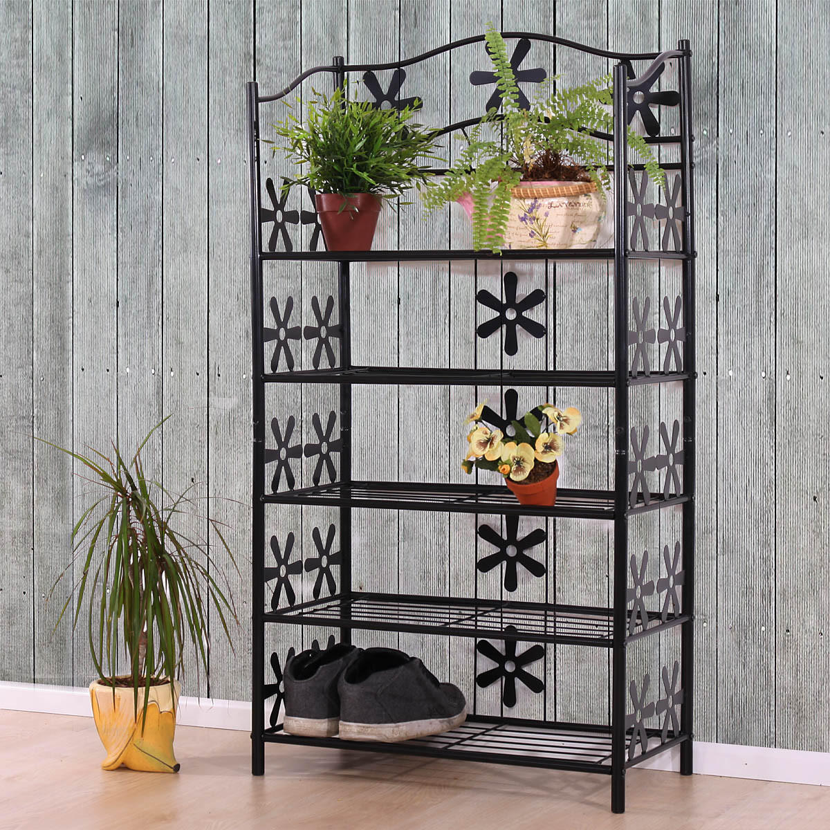 SCHUHREGAL Schwarz - Schwarz, Metall (60/112/30cm) - MCW