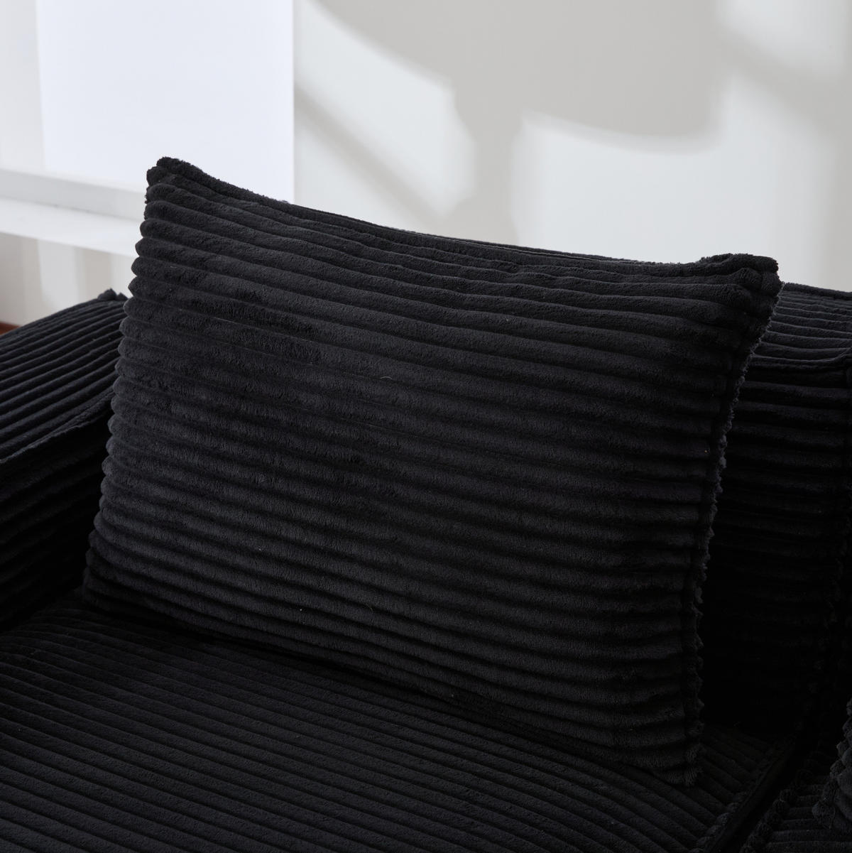 SOFA modularer 2-Sitzer mit Getränkehaltern 188 x 90 x 75 cm Schwarz - Schwarz, Kunststoff (188/75/90cm) - Meubliv