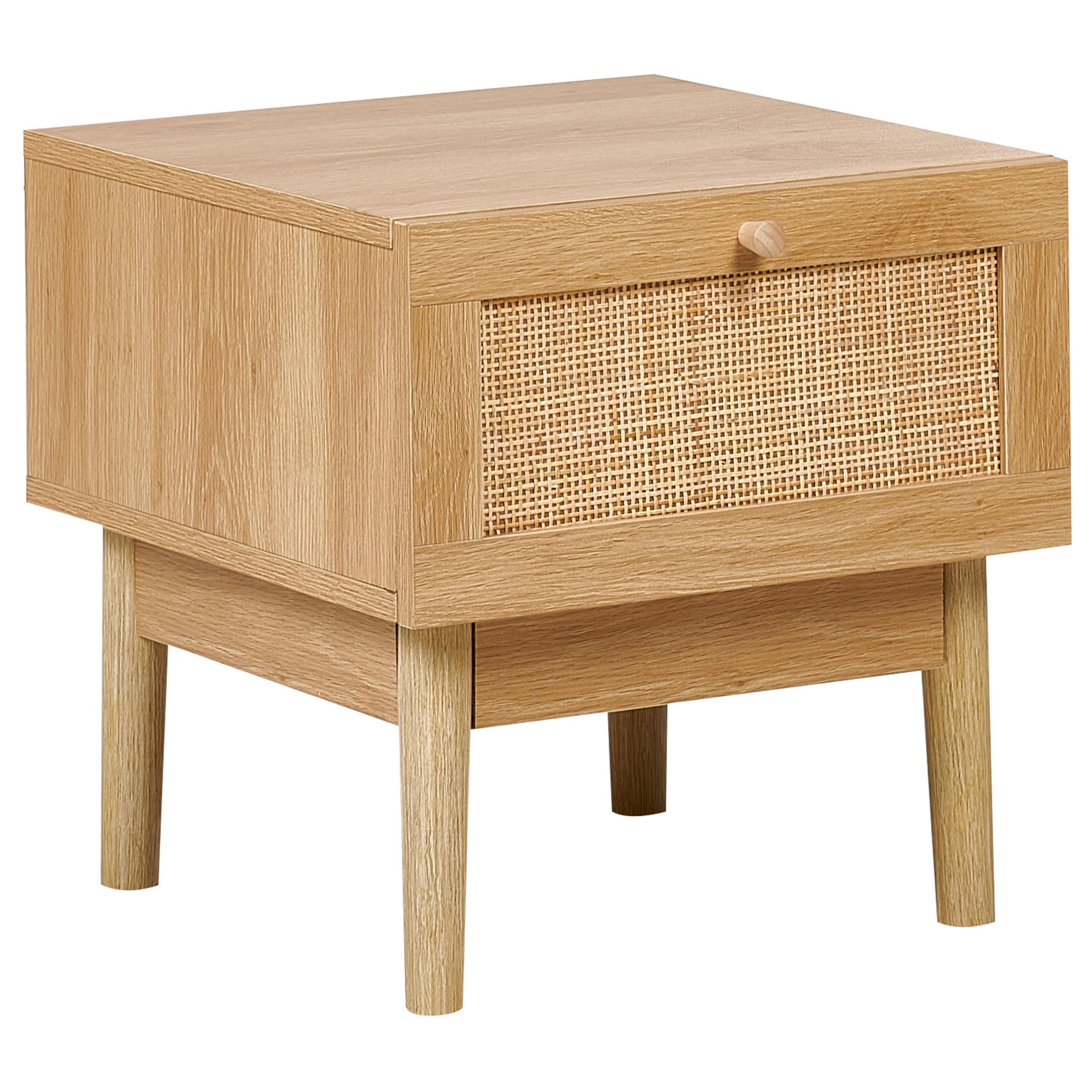 NACHTTISCH mit 1 Schublade Hellbraun Nivo - Braun, Holzwerkstoff (42/40/40cm) - Beliani