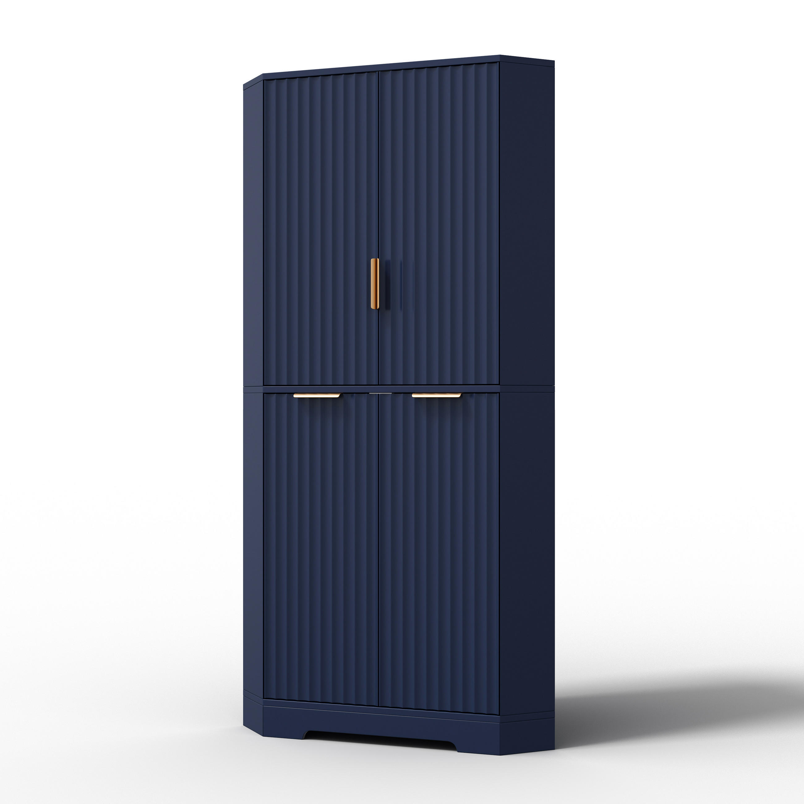 HIGHBOARD DE-38719 60/60/172 cm 4 Türen und verstellbare Böden Blau - Blau, Holzwerkstoff (60/172/60cm) - ComfortXL