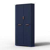 HIGHBOARD DE-38719 60/60/172 cm 4 Türen und verstellbare Böden Blau - Blau, Holzwerkstoff (60/172/60cm) - ComfortXL