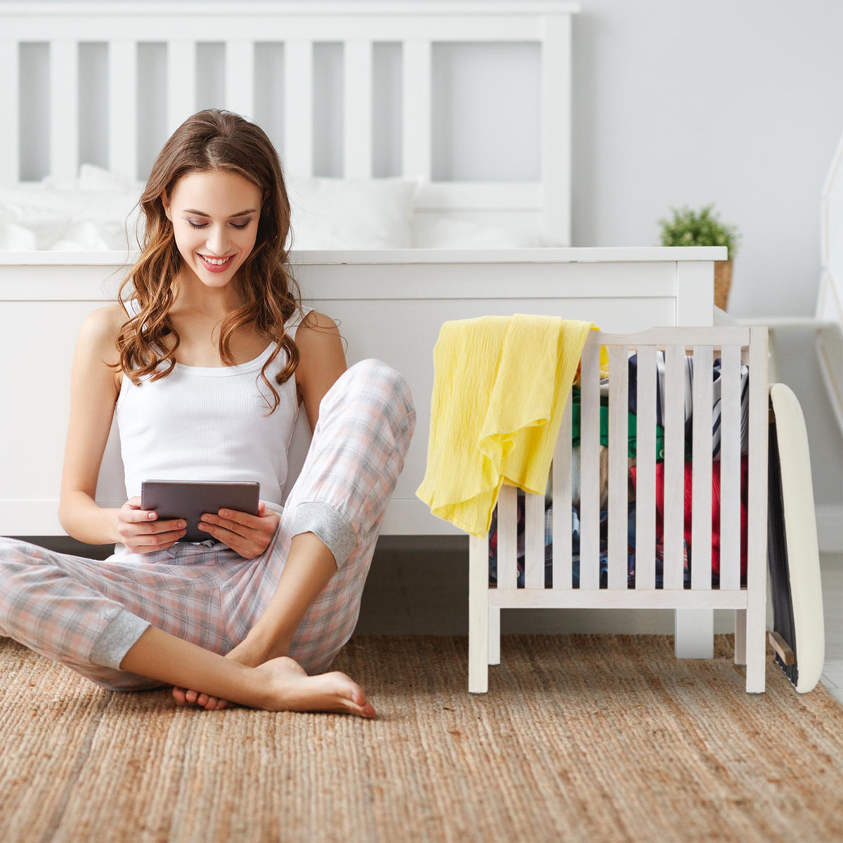 WÄSCHEKORB - Weiß, Holz/Holzwerkstoff (41/53/41cm) - Relaxdays