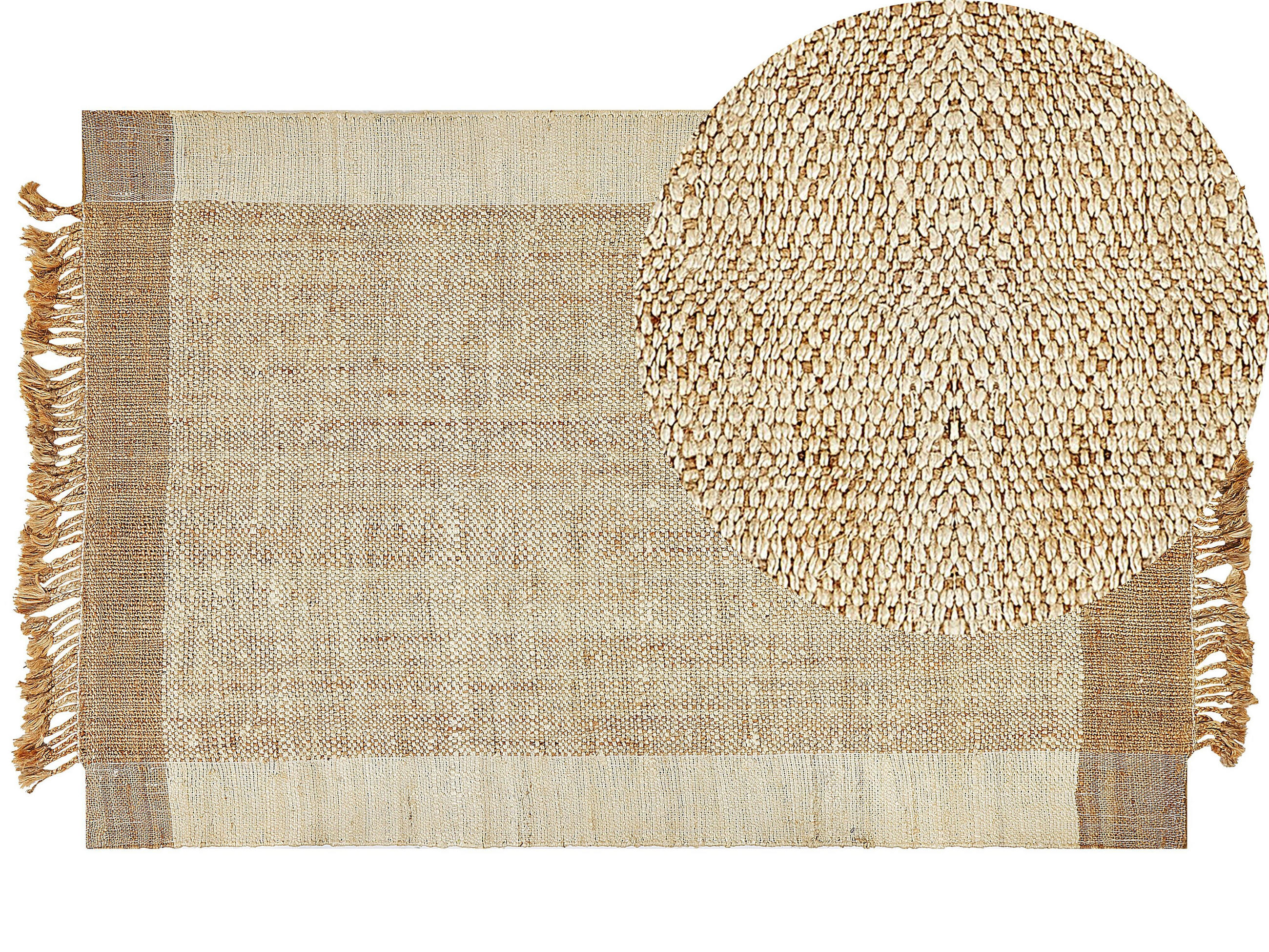 TEPPICH geflochten Dedemli 300/200 cm - Beige, Naturmaterialen (200/300cm) - Beliani