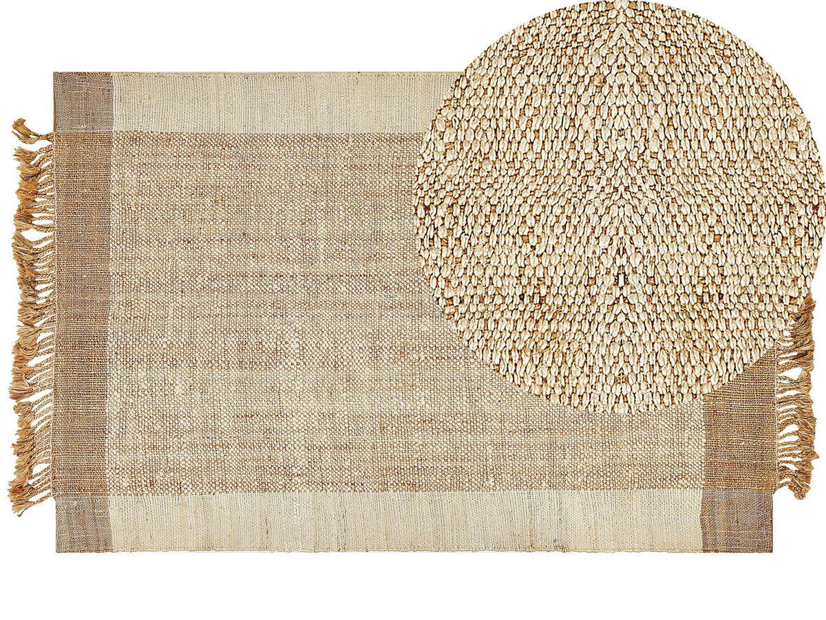 TEPPICH geflochten Dedemli 300/200 cm - Beige, Naturmaterialien (200/300cm) - Beliani