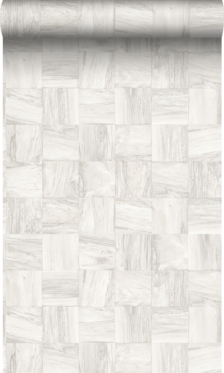 TAPETE quadratische Holzstücke 53 cm x 10.05 m - Weiß, Papier (53/1000cm) - Origin Wallcoverings