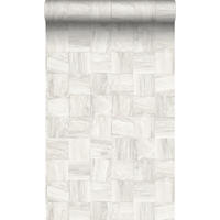 TAPETE quadratische Holzstücke 53 cm x 10.05 m - Weiß, Papier (53/1000cm) - Origin Wallcoverings