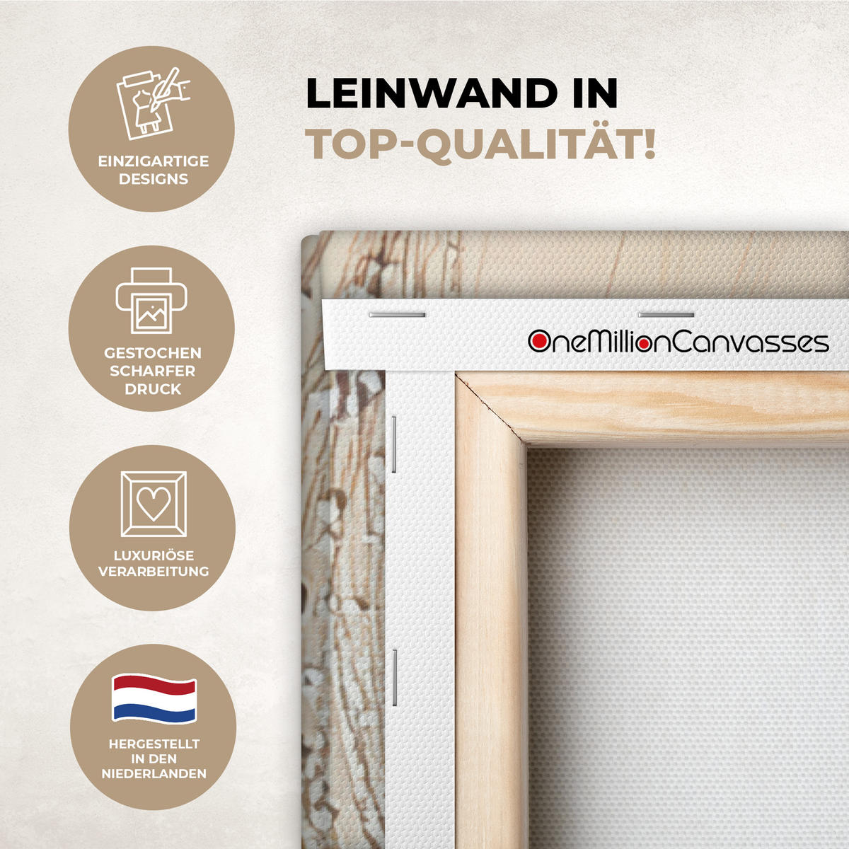LEINWANDBILD Löwenzahn - Abstrakt - Natur - Beige Deko XXL 80x120 cm - Braun, Textil (80/120cm) - MuchoWow