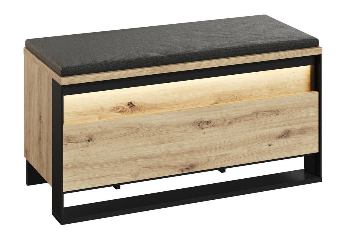 GARDEROBE Quant 3 - Schwarz/Eiche Artisan, Holzwerkstoff (184/182/40cm) - Meblini