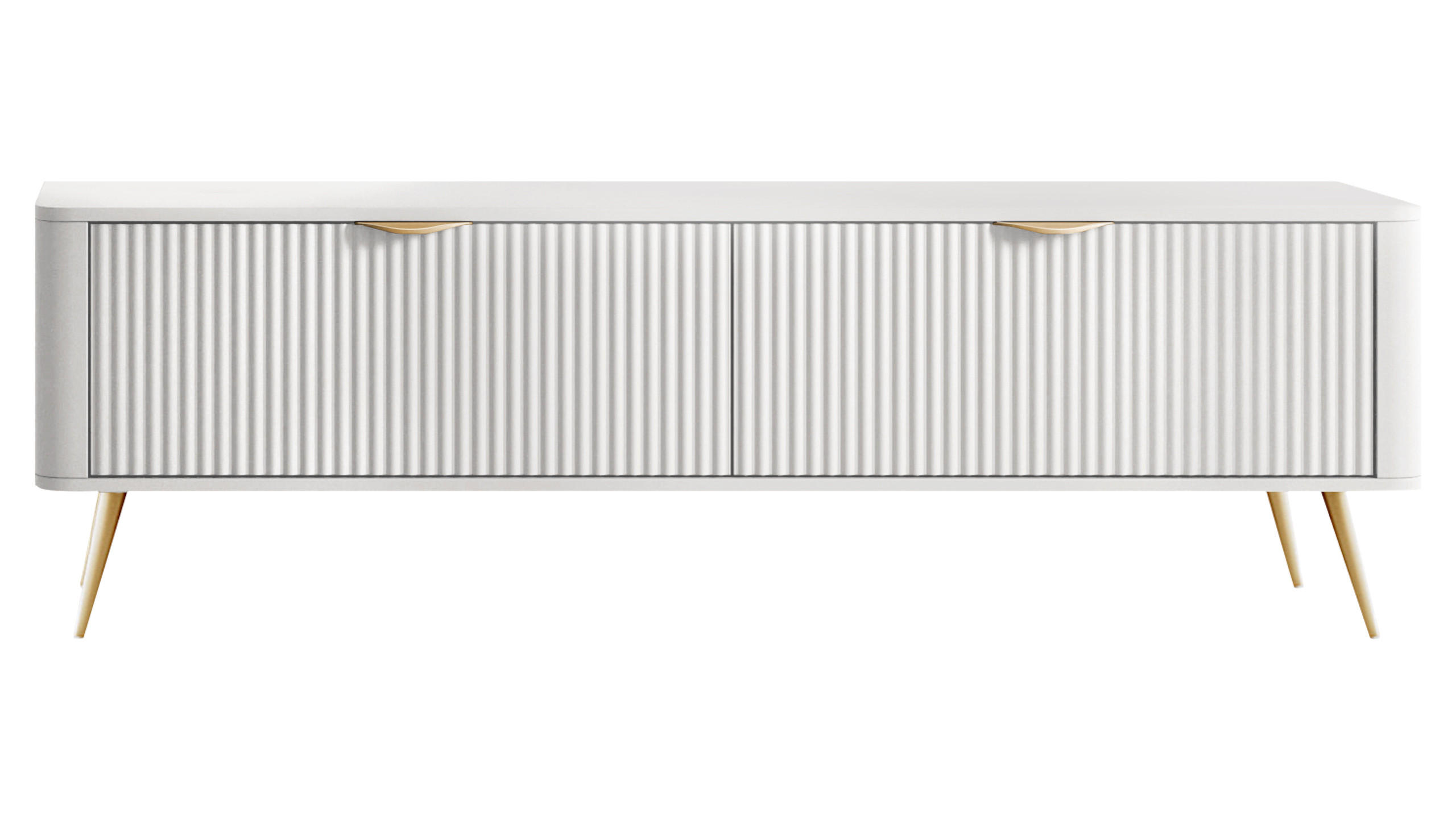 TV-ELEMENT Lante 2D - Goldfarben/Weiß, Holzwerkstoff/Metall (164/52/38cm) - MIRJAN24