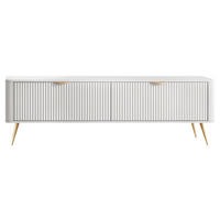 TV-ELEMENT Lante 2D - Goldfarben/Weiß, Holzwerkstoff/Metall (164/52/38cm) - MIRJAN24