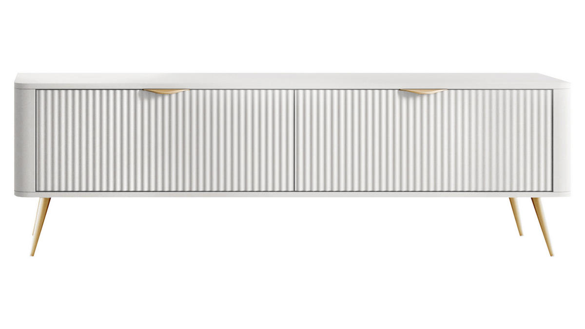 TV-ELEMENT Lante 2D - Goldfarben/Weiß, Holzwerkstoff/Metall (164/52/38cm) - MIRJAN24