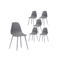 ESSZIMMERSTUHL Nina Grau 45 cm x 80 cm 6er-Set - Grau, Kunststoff (45/80/53cm) - Klast Home