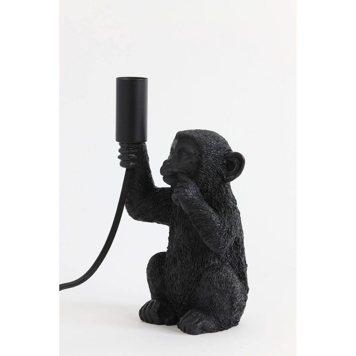 TISCHLAMPE Affe Schwarz 13/12,5/23,5 cm - Schwarz, Kunststoff (13/12.5/23.5cm) - Light & Living