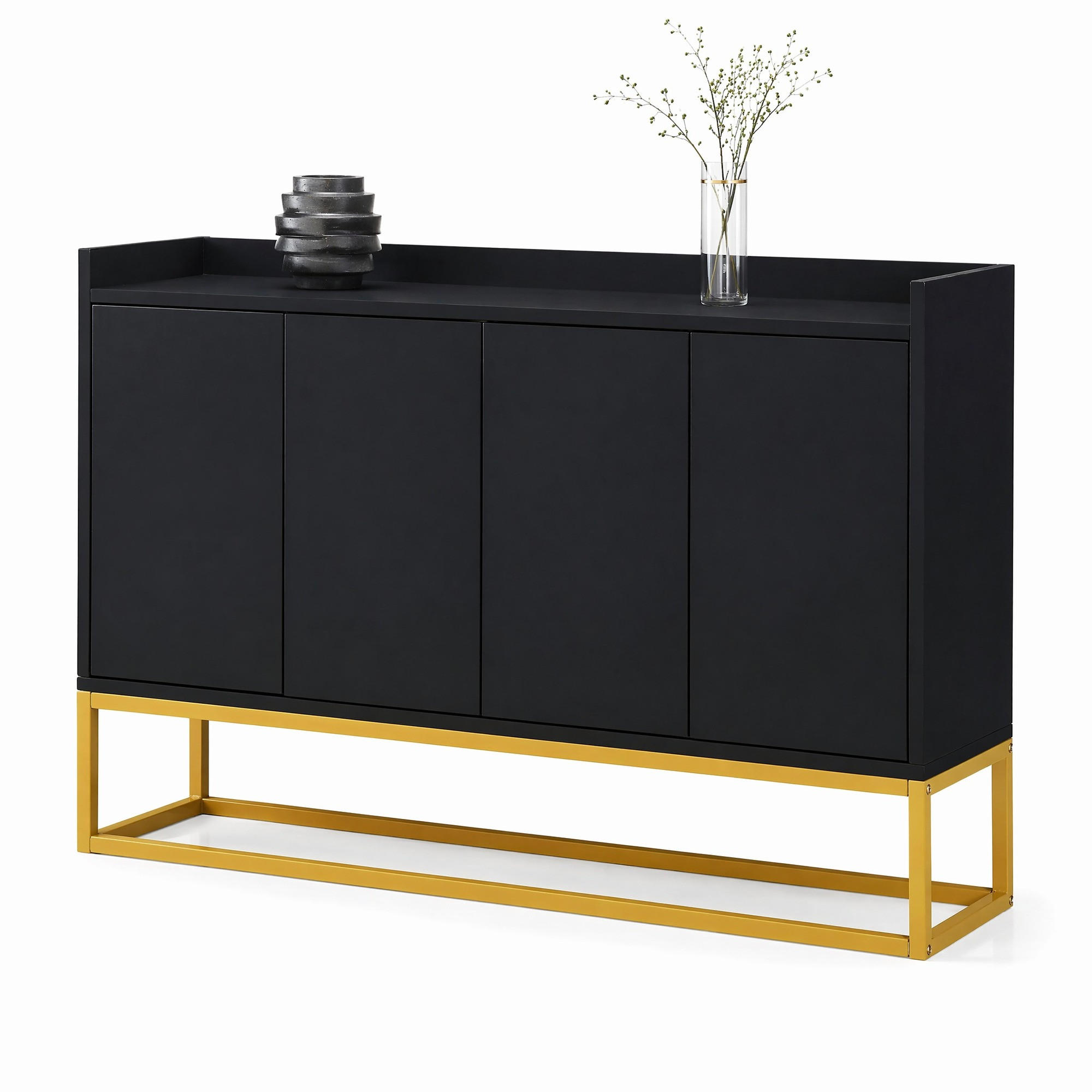 Meubliv Sideboard Schwarz 120x80x30 cm