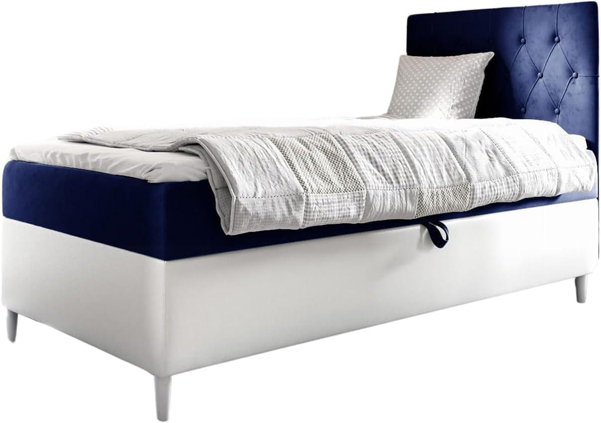 KINDERBETT FLIPPO 1 - Dunkelblau/Weiß, Holzwerkstoff (102/208cm) - Meblini