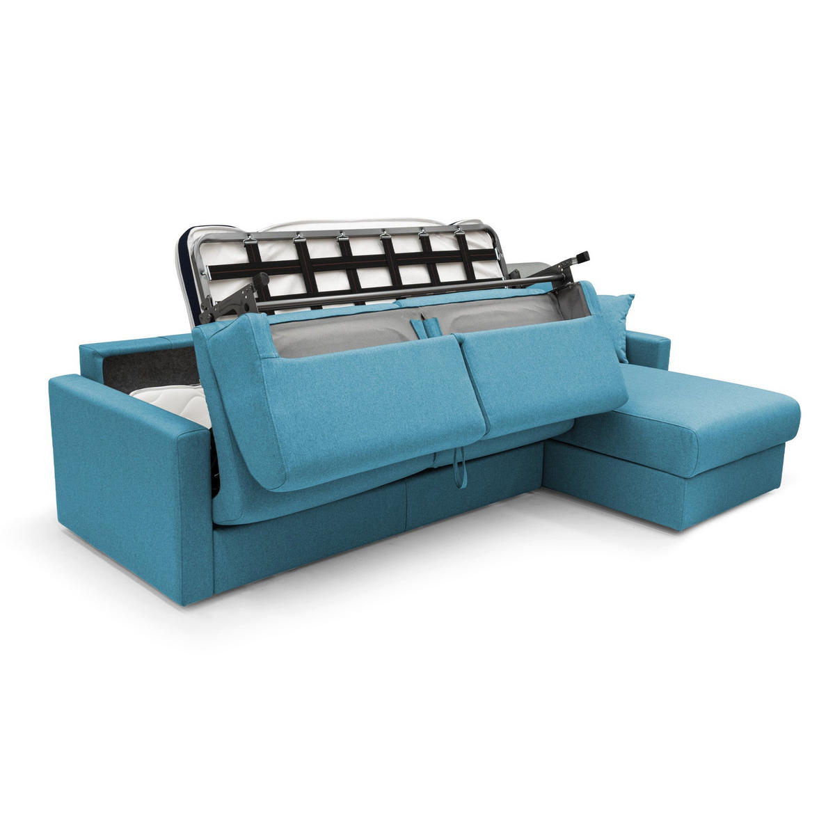 ECKSOFA RECHTS Chris - Hellblau, Textil (268/96cm) - Divani.store