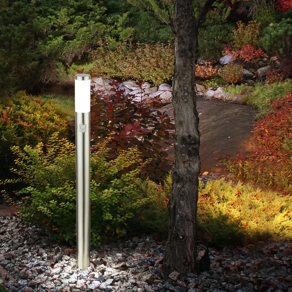 LED WEGLEUCHTE Edelstahl Silber - Silberfarben, Metall (12.7/12.7/110cm) - Globo Lighting