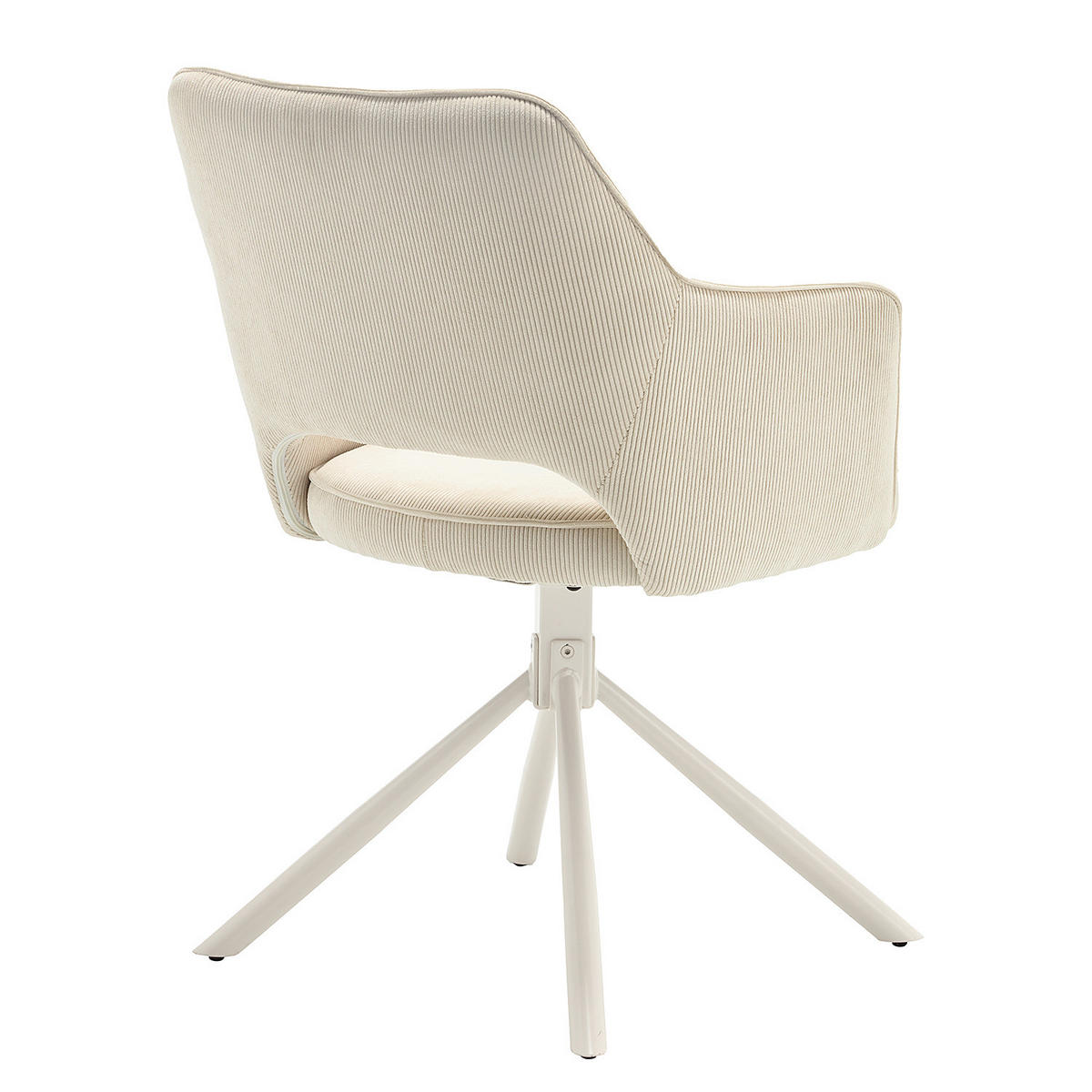 DREHBARER ARMLEHNENSTUHL - Cord / Metall - Weiß, Textil/Metall (61/85/61cm) - home24