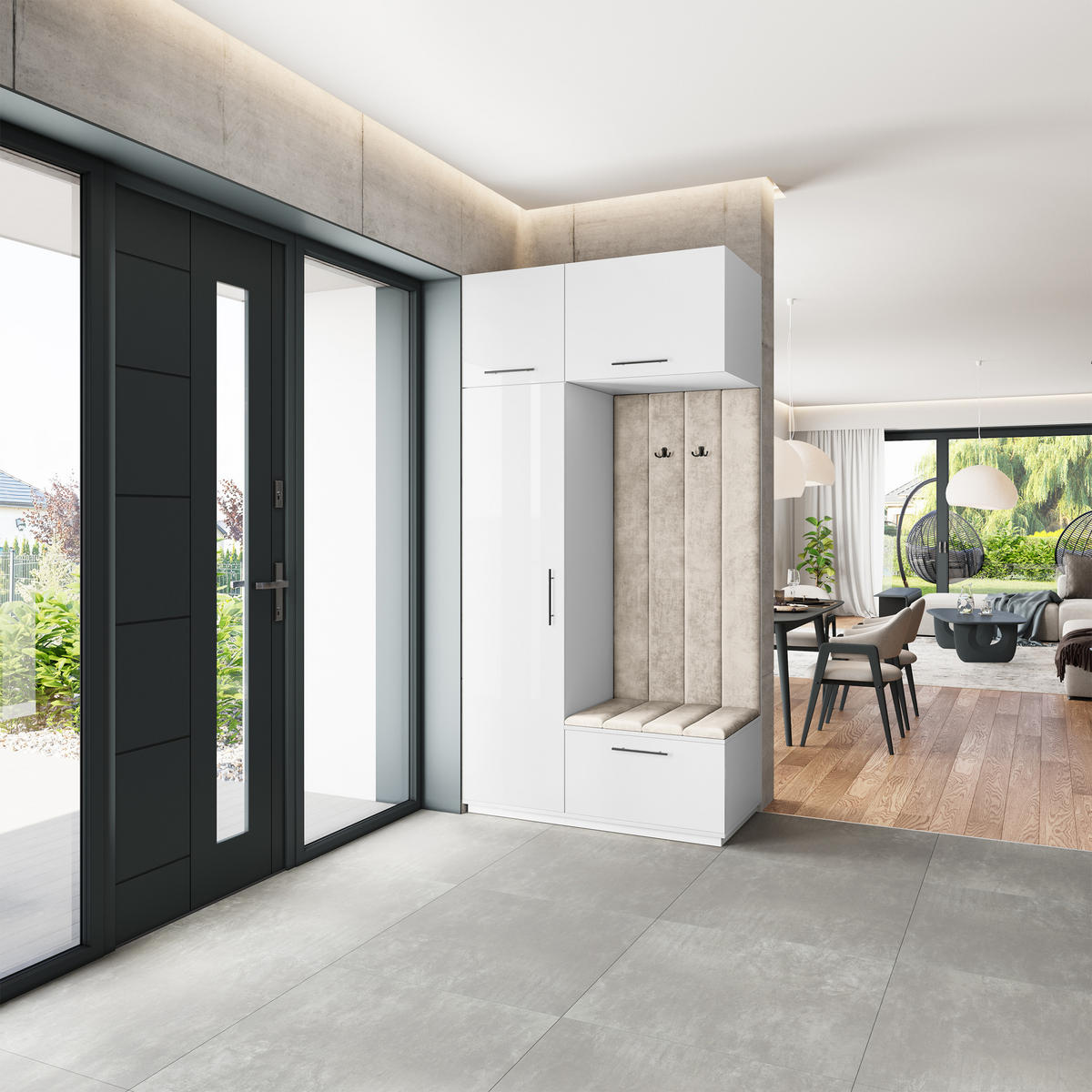 GARDEROBENSCHRANK REMA 120/240/60 cm Modern Weiß - Weiß, Holzwerkstoff (120/240/60cm) - MASSENO