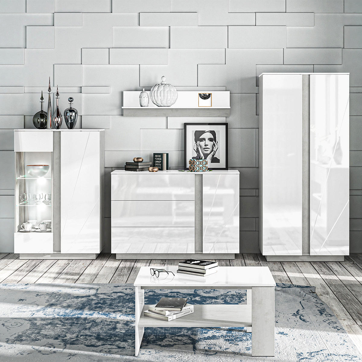 KLUBSKA MIZICA Orion Bela - bela, leseni material (60/100/52cm) - Petits-meubles