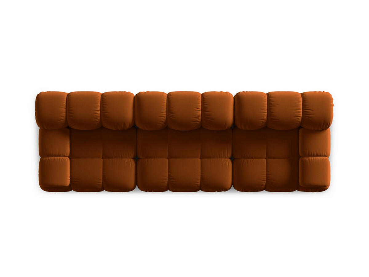 MODULARES-SOFA Bellis aus Samt terrakotta 3 Sitzplätze - Terracotta, Textil (94/63/282cm) - Micadoni