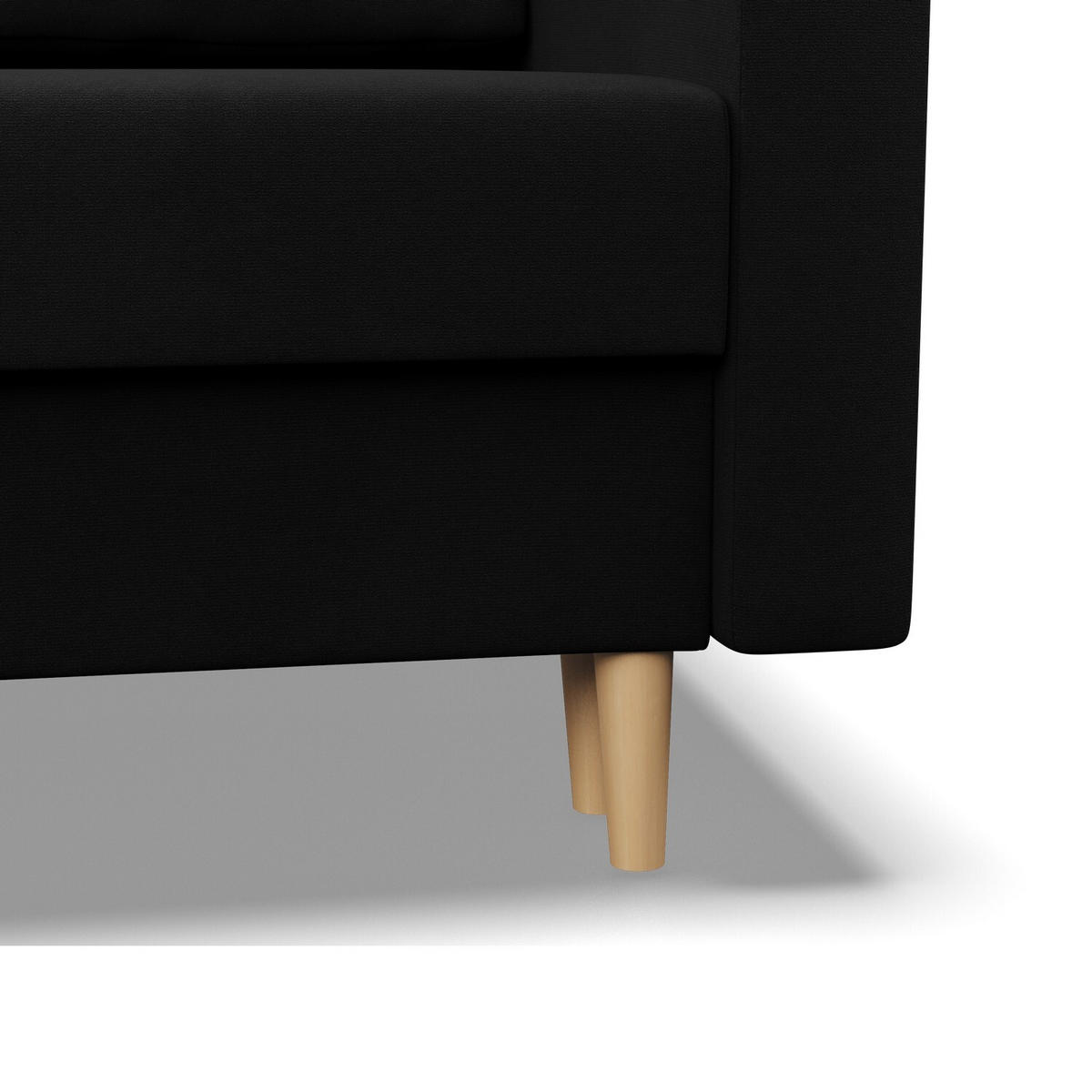 SOFA Blank schwarz 212/88/92 - Schwarz, Textil (212/88/92cm) - SIMKAM Furniture