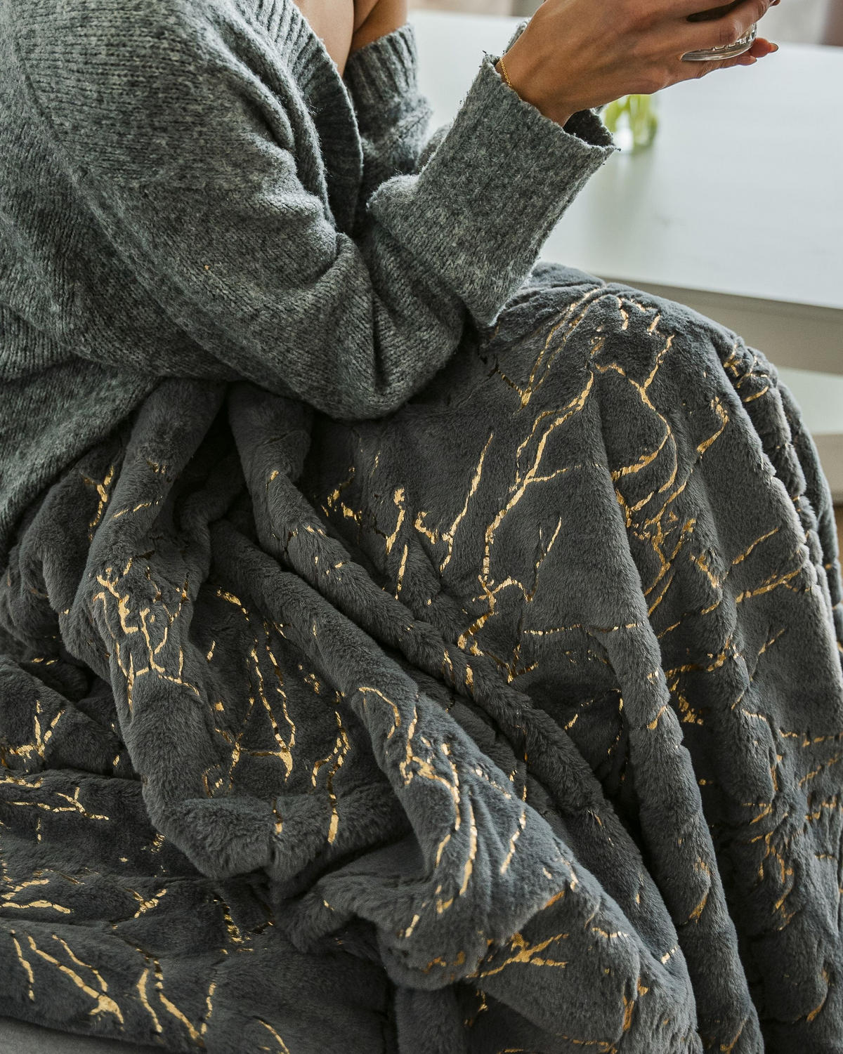 PĂTURĂ gri Godavari 150/200 cm - gri, material textil (150/200cm) - Beliani