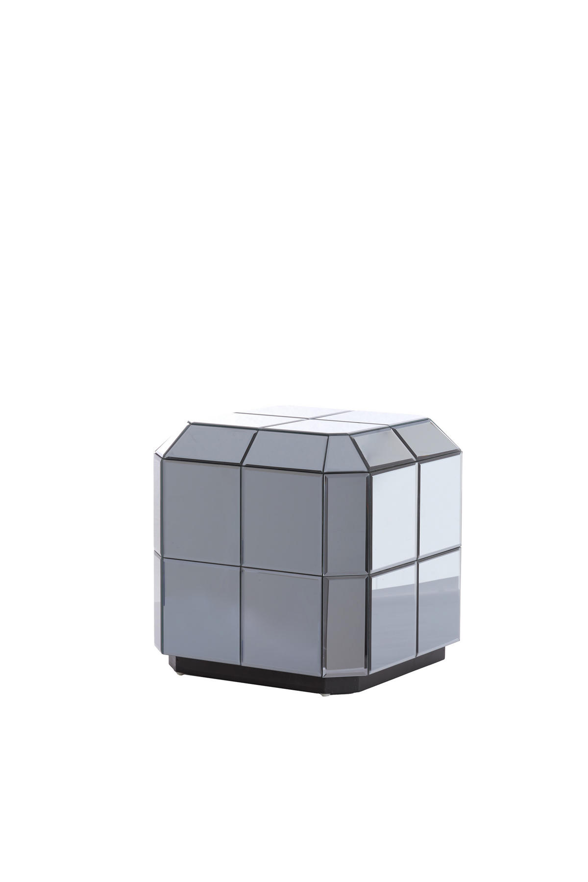 BLUMENSÄULE Luciano Grau 40/40/40 cm - Grau, Glas (40/40/40cm) - Light & Living