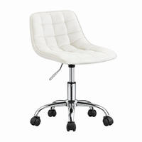 BÜROSTUHL höhenverstellbar drehbar Samt Cream White - Weiß, Metall (43/67.5/43cm) - Meubliv