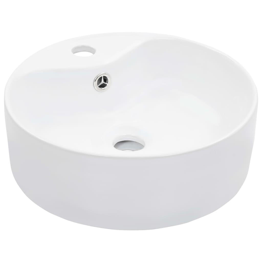 WASCHBECKEN Mit Überlauf 36/13 Cm Keramik Weiss - Weiß, Keramik (36/13/36cm) - vidaXL