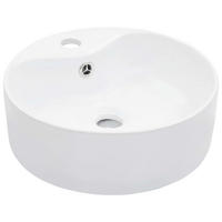 WASCHBECKEN Mit Überlauf 36/13 Cm Keramik Weiss - Weiß, Keramik (36/13/36cm) - vidaXL