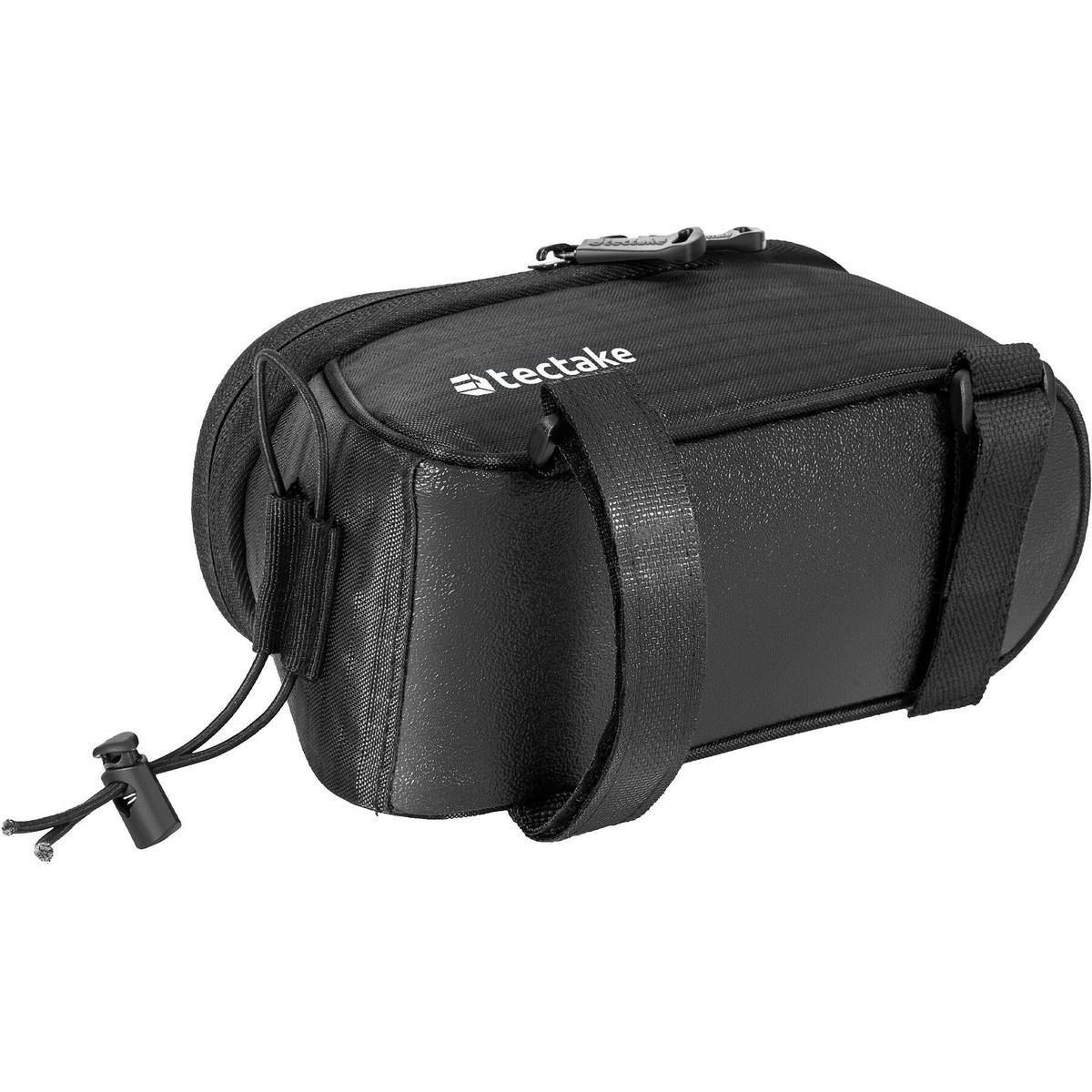 FAHRRADTASCHE Georg mit Fahrradrahmentasche ,wasserabweisend und robust,schwarz - Schwarz, Textil (9.5/10/20cm) - tectake